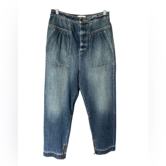 Frame Pleated Carro Trouser Jeans in Nelson Wash - Picture 1 of 6